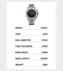 CRRJU Men's Quartz Chronograph Watch Stainless Steel Strap Waterproof Large Dial Luminous Sport Wristwatch with Date Function