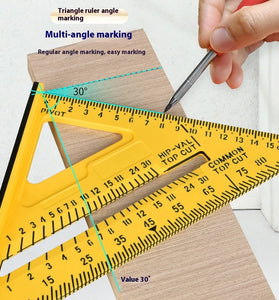 Carpenter Triangle Square Measuring Ruler 45 Degree Ruler Woodworking Scriber Angle Ruler For Woodworking