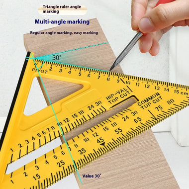 Carpenter Triangle Square Measuring Ruler 45 Degree Ruler Woodworking Scriber Angle Ruler For Woodworking