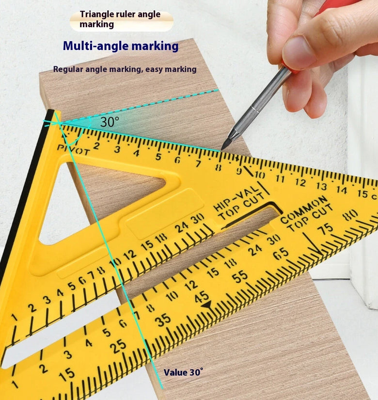 Carpenter Triangle Square Measuring Ruler 45 Degree Ruler Woodworking Scriber Angle Ruler For Woodworking