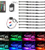 12V 50W Multi-Color Wireless Remote Control Motorcycle Lamp RGB Flexible Strips Ground Effect Light