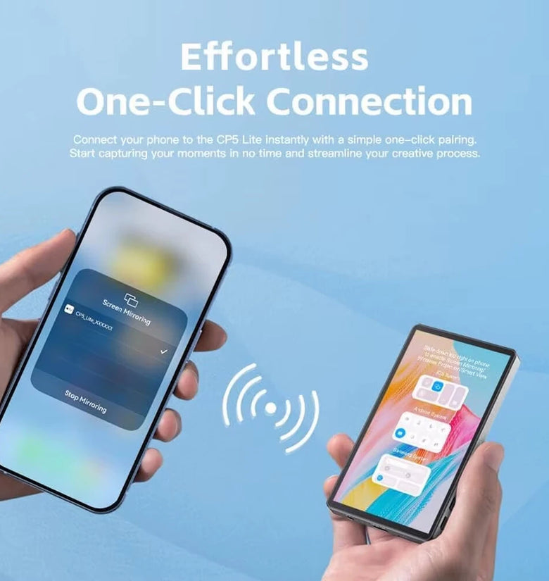 RK-X40M Wireless Magnetic Phone Selfie Screen with bluetooth Remote 3-Level Brightness Back Camera Monitor Phone Selfie Monitor Screen for iPhone & Android