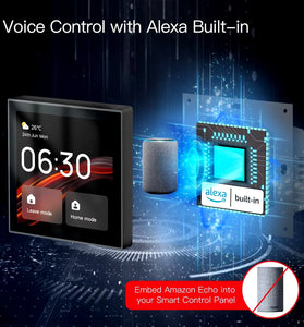 Tuya Wifi 4-inch Smart Touch Screen Center Control Panel Voice Control with Built-in Alexa ZigBe Gateway Built-in for Multiple Intelligent Scenes Linux System