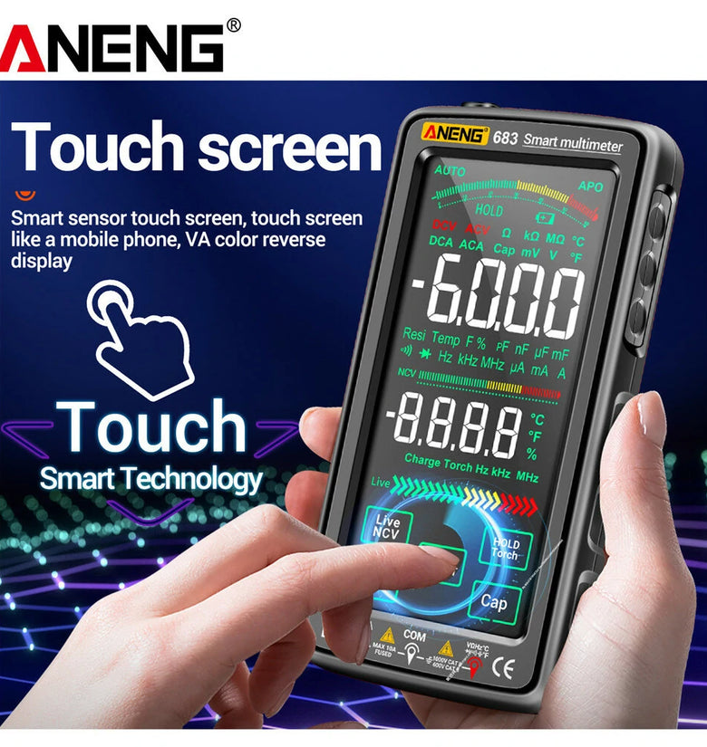 ANENG 683 Smart Multimeter High-end Touch 6000 Counts Multimetro Test Rechargeable Multitester AC/DC Voltage Tester Current Tool