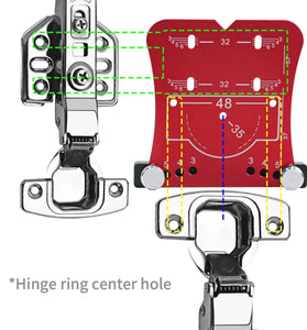 35mm Woodworking Hinge Hole Opener Punch Tool with Punch Locator and Limiting Frame Premium Aluminum Alloy for Quick Precise Drilling and Mounting of Hinges Versatile Application