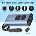 TATALIKEN Car Power Inverter 300/500W 12V to 110V / 220V 6 In 1 Multi Outlet Inverter Modified Sine Wave Car Power Converter EU/US Standard Sockets