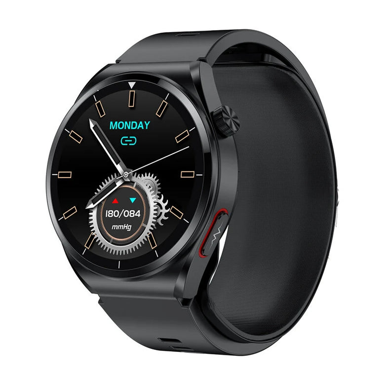 S22 1.39inch HD Screen Air Pump+Airbag Smart Band ECG Blood Glucose Uric Acid and Lipid Measurement AI Medical Diagnosis Heart Rate Blood Pressure Blood Oxygen Monitor Sleep Monitoring Multi-sport Modes Music Playback Smart Watch