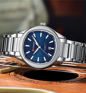 CURREN Men's Quartz Watch Waterproof Stainless Steel Calendar Wristwatch Business Casual Design with Watch Box Stylish