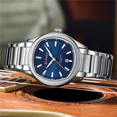 CURREN Men's Quartz Watch Waterproof Stainless Steel Calendar Wristwatch Business Casual Design with Watch Box Stylish