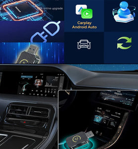 Smart Wireless Carplay Android Auto Adapter AI Box Dongle Plug&Play Wireless to Wired for Cars