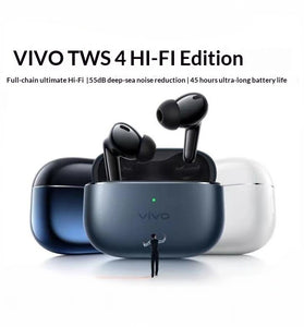 VIVO TWS4 HiFi Version TWS Earbuds bluetooth Earphone QCC S3 LDAC+aptxLossless Audio 3D Panoramic Sound ANC 55dB Depth Noise Cancelling 3-Mic AI Call Noise Reduction  45H Playback 44ms Low Delay In-ear Sports Headphones