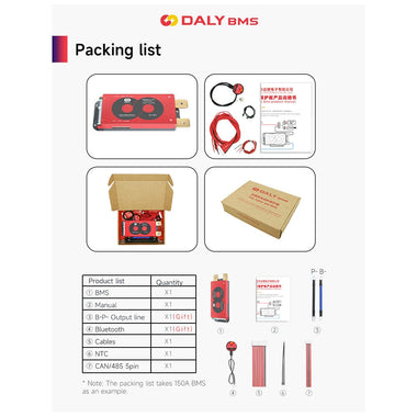 Daly BMS Smart Board Ternary Lithium Battery Protection Board with Balance+bluetooth+RS485+CAN M-type 3~20 Series with Parallel Module Li-ion 4.2V