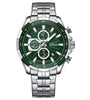 CRRJU Business Men's Watches Fashion Luxury Stainless Steel Quartz Watches Waterproof Chronograph Multifunctional Watches
