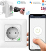 Tuya 16A WiFi Smart EU Wall Socket Power Monitoring Outlet Timing Function APP Remote Control Voice Control with Alexa Google Home