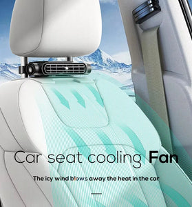 Portable Car Seat Fan for Front Rear Seat Passenge USB Powered Car Headrest Cooling Air Fan Adjustable Strap Car Interior Fan