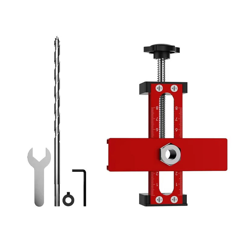 Adjustable Woodworking Cabinet Door Installation Jig Aluminum Alloy Quick Positioning 2-in-1 Device 0-75mm Thickness 15-70mm Rebound Drilling Tool