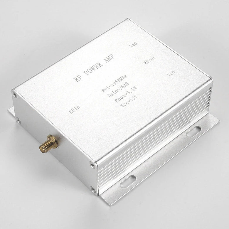 1-1050MHz RF Linear Power Amplifier 3.5W 12-18V 32-36dB Gain SMA Connector Class A for DTMB Signal Boosting