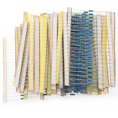 1000Pcs Metal Film Resistors Assorted Kit 0.25W 1/4W 50 Kinds Resistance Values 0.1 to 10M 1% High Precision Electronics Components