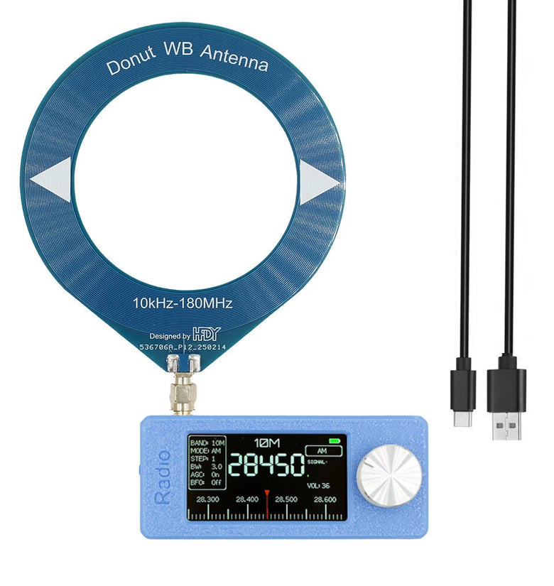 Mini Pocket Radio ESP32-S3 SI4732 Receive Radio 1.9inch IPS Screen LSB/USB/AM/FM Radio with Loop Antenna 0.5-108mhz HF SW MW VHF