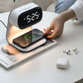 Portable Bedroom Touch Control Bedside Table Lamp Dimmable Digital Alarm Clock Wireless Charging Station for Bedroom, Bedside Office