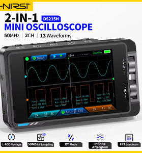 FNIRSI DS215H 2 in 1 Digital Oscilloscope 50MHz Bandwidth 250MSa/s Dual Channel Portable with Signal Generator