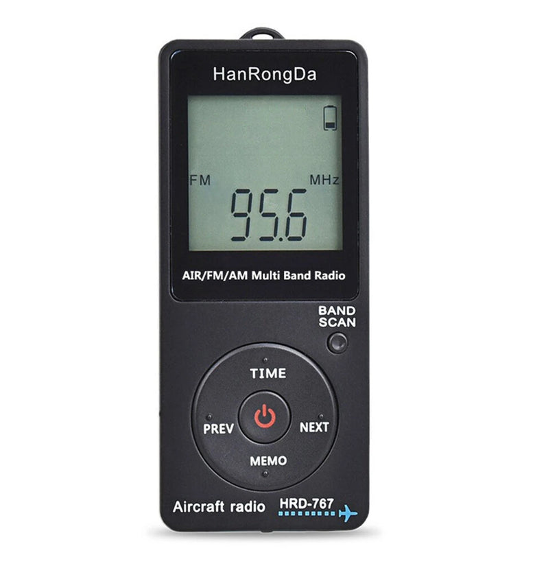HRD HRD-767 Aviation Band Radio Stereo 400mAh Lithium Battery Digital Display AM/FM/AIR Bands Portable