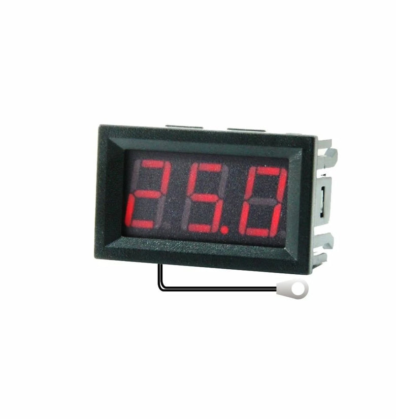 0.56 Inch Mini Digital LCD Indoor Convenient Temperature Sensor Meter Monitor Thermometer with 1M Cable -50-120 DC 5-12V