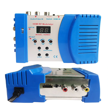 HDMI/AV to RF HD Modulator HDM69L Adjustable Output Wide VHF/UHF Frequency Range PAL Format Support Plug-and-Play Installation
