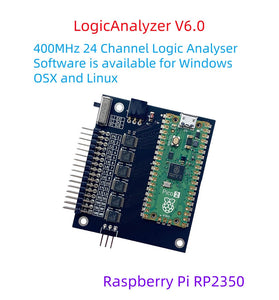 Logics Analyzer V6.0 400MHz 24 Channel High Speed Logics Analyzer USB for Windows for MacOS Linux Expandable 120 Channels Signal Debugging Tool