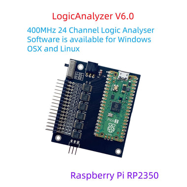 Logics Analyzer V6.0 400MHz 24 Channel High Speed Logics Analyzer USB for Windows for MacOS Linux Expandable 120 Channels Signal Debugging Tool