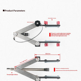 Ganwei Woodworking Panel Clamp Adjustable Height 12-100mm for 3030 Profile Aluminum Alloy & Stainless Steel Fixture for Precision Assembly