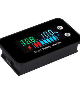 LiFePO4 Lithium Battery Monitor  IPX7 Waterproof with Bracket Color Display 7-100V for Car Motorcycle Golf Cart Meter Digital Battery Capacity Remaining Capacity Percentage Tester with Buzzer Alarm Temperature