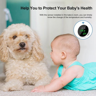 Tuya WiFi Temperature Humidity Sensor Smart Home Automation Voice Control Real Time Sensor USB Powered Supply with Amazon Alexa Google Home Asistant