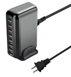 [GaN Tech]Bakeey YMX-908-600W 600W 8-Port USB PD Charger 5USB-C+3USB-A QC PD Fast Charging Desktop Charging Station EU Plug US Plug for iPhone 16 16 Pro 15 14 13 Pro Max for Huawei Mate XT for Xiaomi 15pro