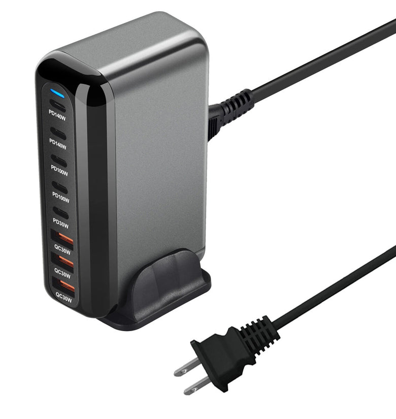 [GaN Tech]Bakeey YMX-908-600W 600W 8-Port USB PD Charger 5USB-C+3USB-A QC PD Fast Charging Desktop Charging Station EU Plug US Plug for iPhone 16 16 Pro 15 14 13 Pro Max for Huawei Mate XT for Xiaomi 15pro