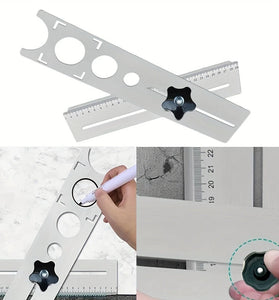 Adjustable hole positioning ruler 360 Degree Drilling Hole ile Marble Glass Ceramic Floor Tools Hole Opener Locator