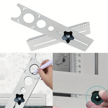 Adjustable hole positioning ruler 360 Degree Drilling Hole ile Marble Glass Ceramic Floor Tools Hole Opener Locator