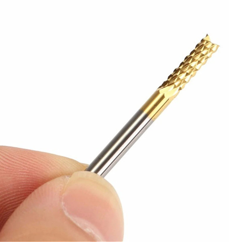 10PCS Drill Bits Titanium Coated Engraving Milling Cutter Hole 0.8-3mm Carbide Bits CNC Precision Tool Set