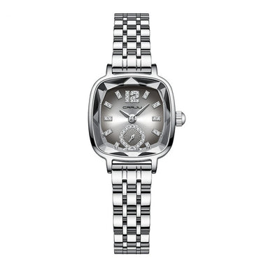 CRRJU Stainless Steel Women Watch Square Luxury Rhinestone Quartz Watch Business Waterproof Fashion Wrist Watch