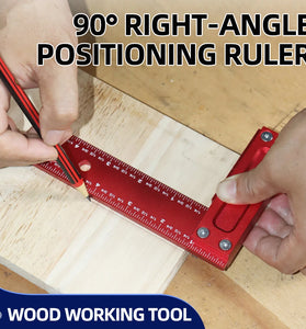 ENJOYWOOD 6-Inch Right Angle Square Aluminum Alloy 90 Degree Woodworking Line Marking Ruler Metric/Imperial Laser Scribing Measuring Layout Tool