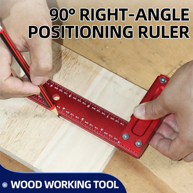 ENJOYWOOD 6-Inch Right Angle Square Aluminum Alloy 90 Degree Woodworking Line Marking Ruler Metric/Imperial Laser Scribing Measuring Layout Tool