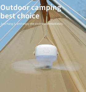 Tevorex Portable Ceiling Fans 7200mAh Outdoor Camping Fan with Remote Control LED Lighting Tent Ventilator Cooler Rechargeable Electric Fan