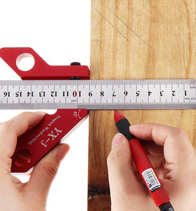 YX-3 300mm Woodworking Square Center Scriber Center Finder 45 90 Degrees Angle Line Scriber Marking Tools Metric Inch Ruler