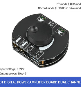 A502 30W+30W 2.0 Dual Channel Digital Stereo HiFi bluetooth 5.0 Amplifier Board 30W*2 Supports AUX/USB Drive/TF Card DC 8-24V