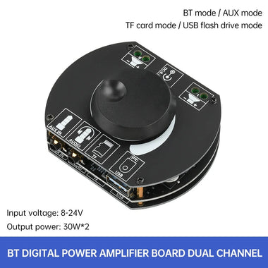 A502 30W+30W 2.0 Dual Channel Digital Stereo HiFi bluetooth 5.0 Amplifier Board 30W*2 Supports AUX/USB Drive/TF Card DC 8-24V