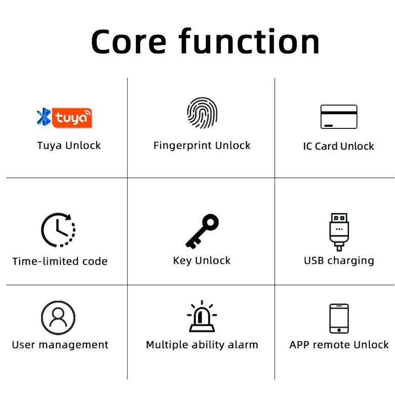 RAYKUBE M5 Tuya BLE Smart Fingerprint Door Lock Electronic Lock with Password/Key/Card/Tuya APP Unlock Smart Doorlock