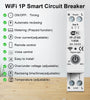 Smart WiFi Circuit Breaker Meter, Rated Voltage AC230 Protection Against Overload Lightnin Overcurrent Self-Recovery Supports Tuya App & Smart Life and Voice Control Easy Installation
