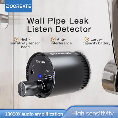 LA103 Wall Leak Listen Test High Sensitivity Sensor 13000x Audio Amplification Mini Design Noise Filtering Long Battery Life Portable Device