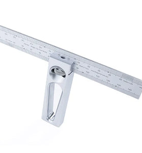 BRIDGE CITY TOOL WORKS DS-6v2 Double Square Metric Stainless Steel Right Angle 6in Sliding Square Ruler with PVD Coating High Precision Laser Etched Dual Direction Reading