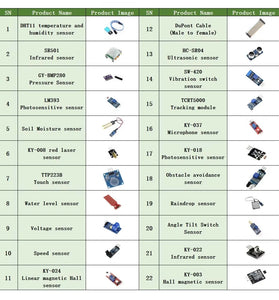 22-in-1 Sensor Module Kit for Arduinos Raspberry Pi IoT Learning Starter Kit for Beginner Compatible with STM32